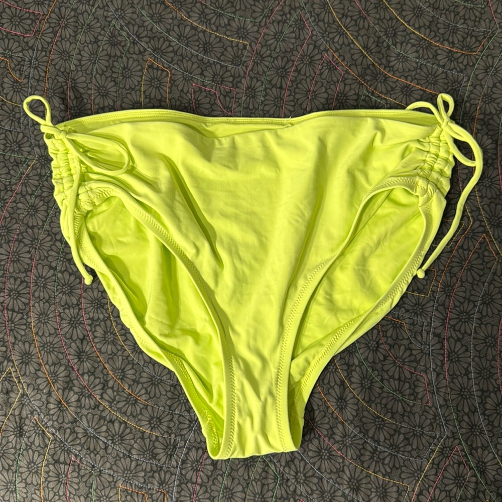 CALIA neon green high waisted swim bottoms
